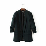 Pink Shawl Collar Elegant Office Ladies Workwear Blazer Long Sleeve Regular Fit - shop.livefree.co.uk