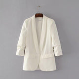 Pink Shawl Collar Elegant Office Ladies Workwear Blazer Long Sleeve Regular Fit - shop.livefree.co.uk