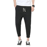 Summer Men's Solid color Loose Classic Casual Jeans Men Straight Slim Beam foot Denim Trousers male  Drawstring Sports Long Pant