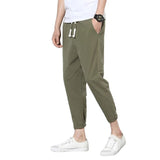 Summer Men's Solid color Loose Classic Casual Jeans Men Straight Slim Beam foot Denim Trousers male  Drawstring Sports Long Pant