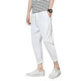 Summer Men's Solid color Loose Classic Casual Jeans Men Straight Slim Beam foot Denim Trousers male  Drawstring Sports Long Pant