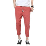 Summer Men's Solid color Loose Classic Casual Jeans Men Straight Slim Beam foot Denim Trousers male  Drawstring Sports Long Pant
