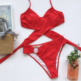 Leopard Tankini Swimsuit Women Push Up Bikini Cross Lace Up Swimming - Livefree