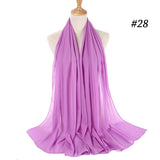 Women Solid Color Chiffon Hijab Scarf Wrap Islamic Shawls Headband Muslim Hijabs Wrap Headscarf Scarves 60 Colors - Livefree
