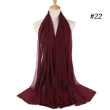 Women Solid Color Chiffon Hijab Scarf Wrap Islamic Shawls Headband Muslim Hijabs Wrap Headscarf Scarves 60 Colors - Livefree