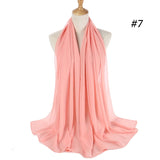 Women Solid Color Chiffon Hijab Scarf Wrap Islamic Shawls Headband Muslim Hijabs Wrap Headscarf Scarves 60 Colors - Livefree