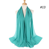 Women Solid Color Chiffon Hijab Scarf Wrap Islamic Shawls Headband Muslim Hijabs Wrap Headscarf Scarves 60 Colors - Livefree