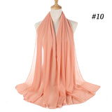 Women Solid Color Chiffon Hijab Scarf Wrap Islamic Shawls Headband Muslim Hijabs Wrap Headscarf Scarves 60 Colors - Livefree