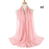 Women Solid Color Chiffon Hijab Scarf Wrap Islamic Shawls Headband Muslim Hijabs Wrap Headscarf Scarves 60 Colors - Livefree