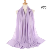 Women Solid Color Chiffon Hijab Scarf Wrap Islamic Shawls Headband Muslim Hijabs Wrap Headscarf Scarves 60 Colors - Livefree