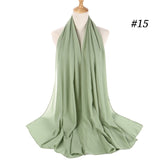Women Solid Color Chiffon Hijab Scarf Wrap Islamic Shawls Headband Muslim Hijabs Wrap Headscarf Scarves 60 Colors - Livefree