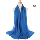 Women Solid Color Chiffon Hijab Scarf Wrap Islamic Shawls Headband Muslim Hijabs Wrap Headscarf Scarves 60 Colors - Livefree