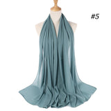 Women Solid Color Chiffon Hijab Scarf Wrap Islamic Shawls Headband Muslim Hijabs Wrap Headscarf Scarves 60 Colors - Livefree