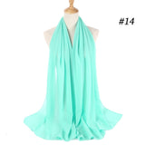 Women Solid Color Chiffon Hijab Scarf Wrap Islamic Shawls Headband Muslim Hijabs Wrap Headscarf Scarves 60 Colors - Livefree