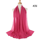 Women Solid Color Chiffon Hijab Scarf Wrap Islamic Shawls Headband Muslim Hijabs Wrap Headscarf Scarves 60 Colors - Livefree