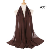 Women Solid Color Chiffon Hijab Scarf Wrap Islamic Shawls Headband Muslim Hijabs Wrap Headscarf Scarves 60 Colors - Livefree
