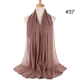 Women Solid Color Chiffon Hijab Scarf Wrap Islamic Shawls Headband Muslim Hijabs Wrap Headscarf Scarves 60 Colors - Livefree