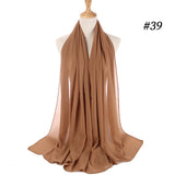 Women Solid Color Chiffon Hijab Scarf Wrap Islamic Shawls Headband Muslim Hijabs Wrap Headscarf Scarves 60 Colors - Livefree