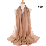 Women Solid Color Chiffon Hijab Scarf Wrap Islamic Shawls Headband Muslim Hijabs Wrap Headscarf Scarves 60 Colors - Livefree