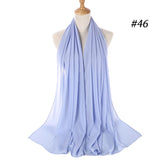 Women Solid Color Chiffon Hijab Scarf Wrap Islamic Shawls Headband Muslim Hijabs Wrap Headscarf Scarves 60 Colors - Livefree