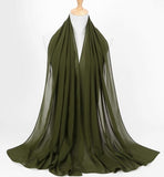Women Solid Color Chiffon Hijab Scarf Wrap Islamic Shawls Headband Muslim Hijabs Wrap Headscarf Scarves 60 Colors - Livefree