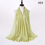 Women Solid Color Chiffon Hijab Scarf Wrap Islamic Shawls Headband Muslim Hijabs Wrap Headscarf Scarves 60 Colors - Livefree