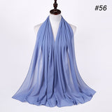 Women Solid Color Chiffon Hijab Scarf Wrap Islamic Shawls Headband Muslim Hijabs Wrap Headscarf Scarves 60 Colors - Livefree