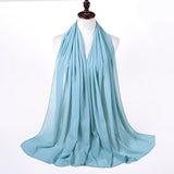 Women Solid Color Chiffon Hijab Scarf Wrap Islamic Shawls Headband Muslim Hijabs Wrap Headscarf Scarves 60 Colors - Livefree