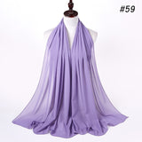 Women Solid Color Chiffon Hijab Scarf Wrap Islamic Shawls Headband Muslim Hijabs Wrap Headscarf Scarves 60 Colors - Livefree