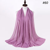 Women Solid Color Chiffon Hijab Scarf Wrap Islamic Shawls Headband Muslim Hijabs Wrap Headscarf Scarves 60 Colors - Livefree