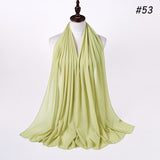 women plain bubble chiffon scarf hijab wrap printe solid color shawls headband women hijabs scarves/scarf 60 colors