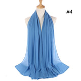 women plain bubble chiffon scarf hijab wrap printe solid color shawls headband women hijabs scarves/scarf 60 colors