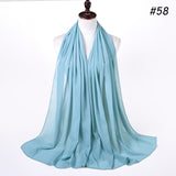women plain bubble chiffon scarf hijab wrap printe solid color shawls headband women hijabs scarves/scarf 60 colors
