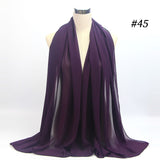women plain bubble chiffon scarf hijab wrap printe solid color shawls headband women hijabs scarves/scarf 60 colors