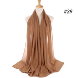women plain bubble chiffon scarf hijab wrap printe solid color shawls headband women hijabs scarves/scarf 60 colors