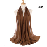 women plain bubble chiffon scarf hijab wrap printe solid color shawls headband women hijabs scarves/scarf 60 colors