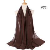 women plain bubble chiffon scarf hijab wrap printe solid color shawls headband women hijabs scarves/scarf 60 colors
