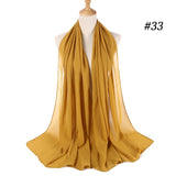 women plain bubble chiffon scarf hijab wrap printe solid color shawls headband women hijabs scarves/scarf 60 colors