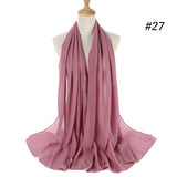 women plain bubble chiffon scarf hijab wrap printe solid color shawls headband women hijabs scarves/scarf 60 colors