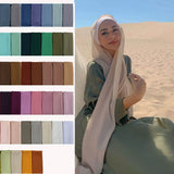 good stitching stitch plain high quality premium heavy Chiffon hijab scarf Malaysian Women's scarves hijabs long shawl shawls - Livefree