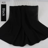 good stitching stitch plain high quality premium heavy Chiffon hijab scarf Malaysian Women's scarves hijabs long shawl shawls - Livefree
