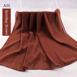 good stitching stitch plain high quality premium heavy Chiffon hijab scarf Malaysian Women's scarves hijabs long shawl shawls - Livefree