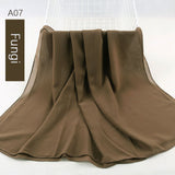 good stitching stitch plain high quality premium heavy Chiffon hijab scarf Malaysian Women's scarves hijabs long shawl shawls - Livefree