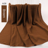 good stitching stitch plain high quality premium heavy Chiffon hijab scarf Malaysian Women's scarves hijabs long shawl shawls - Livefree