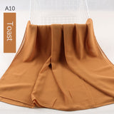 good stitching stitch plain high quality premium heavy Chiffon hijab scarf Malaysian Women's scarves hijabs long shawl shawls - Livefree