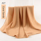 good stitching stitch plain high quality premium heavy Chiffon hijab scarf Malaysian Women's scarves hijabs long shawl shawls - Livefree