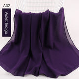 good stitching stitch plain high quality premium heavy Chiffon hijab scarf Malaysian Women's scarves hijabs long shawl shawls - Livefree