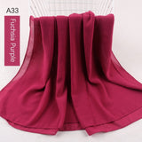good stitching stitch plain high quality premium heavy Chiffon hijab scarf Malaysian Women's scarves hijabs long shawl shawls - Livefree
