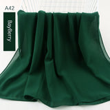 good stitching stitch plain high quality premium heavy Chiffon hijab scarf Malaysian Women's scarves hijabs long shawl shawls - Livefree