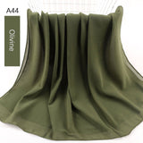 good stitching stitch plain high quality premium heavy Chiffon hijab scarf Malaysian Women's scarves hijabs long shawl shawls - Livefree
